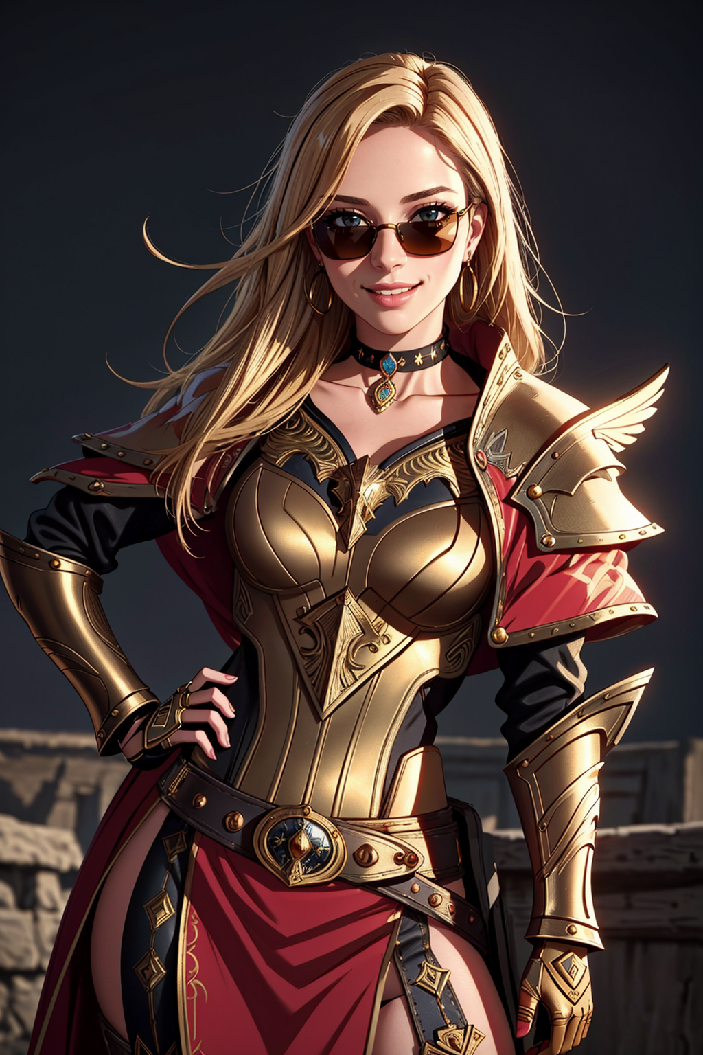 09593-3421324281-((Masterpiece, best quality,edgQuality)),smiling,excited,((cowboy shot))_edgGolden, a woman dressed in golden armor ,wearing edg.png